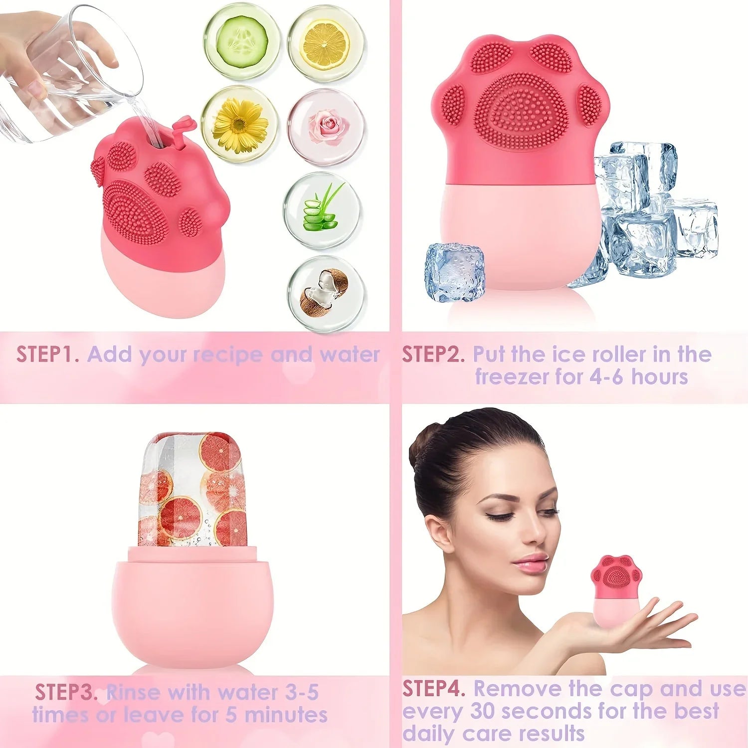 Silicone Facial Ice Roller for Skin Care